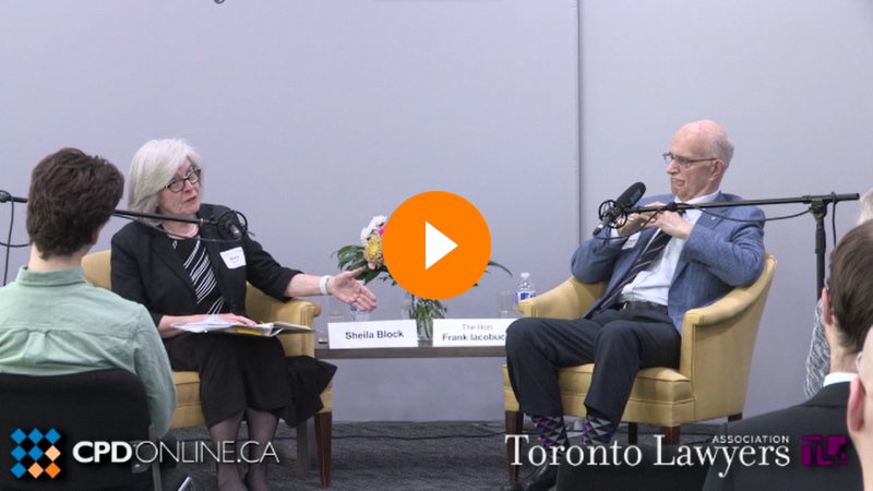 In Conversation With The Honourable Frank Iacobucci Sheila Block In Conversation With The Honourable Frank Iacobucci Sheila Block